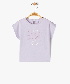 tee-shirt manches courtes imprime coupe loose bebe fille violetG717301_4