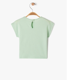 tee-shirt manches courtes imprime coupe loose bebe fille vert standardG717401_3