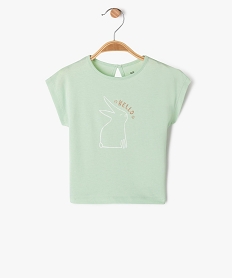 tee-shirt manches courtes imprime coupe loose bebe fille vert standardG717401_4