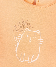 tee-shirt manches courtes imprime coupe loose bebe fille orange standardG717501_2