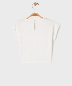 tee-shirt manches courtes avec haut brode bebe fille blancG718301_3