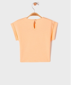 tee-shirt manches courtes avec haut brode bebe fille orangeG718401_3