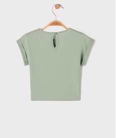 tee-shirt manches courtes avec haut brode bebe fille kaki standardG718501_3