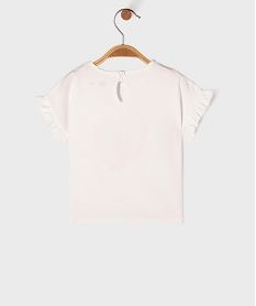 tee-shirt manches courtes avec motif et volants bebe fille beigeG718701_4