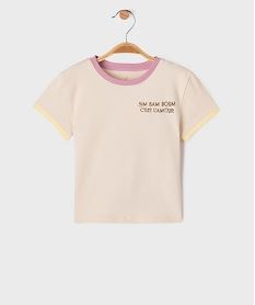 tee-shirt manches courtes imprime dans le dos bebe - gemo x maeva beigeG718901_2