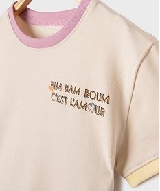 tee-shirt manches courtes imprime dans le dos bebe - gemo x maeva beigeG718901_3