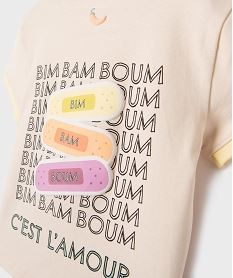 tee-shirt manches courtes imprime dans le dos bebe - gemo x maeva beigeG718901_4