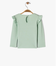tee-shirt manches longues avec volants sur les epaules bebe fille vert standardG719401_3