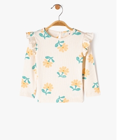 tee-shirt manches longues avec volants sur les epaules bebe fille multicoloreG719501_4