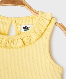debardeur avec volant sur le col et finitions froncees bebe fille jaune standardG719701_2