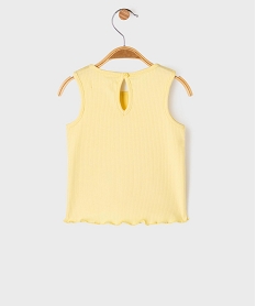 debardeur avec volant sur le col et finitions froncees bebe fille jaune standardG719701_3