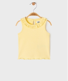 debardeur avec volant sur le col et finitions froncees bebe fille jaune standardG719701_4