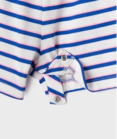 combishort en coton avec bretelles a volants bebe fille blancG721001_2