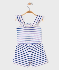 combishort en coton avec bretelles a volants bebe fille blancG721001_3