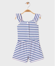 combishort en coton avec bretelles a volants bebe fille blancG721001_4