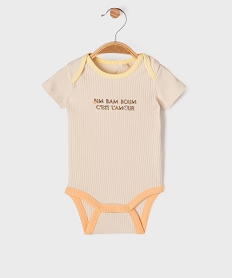 GEMO Body manches courtes en maille côtelée bébé - Gémo X Maëva Beige