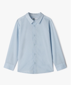 GEMO Chemise unie à manches longues garçon bleu standard