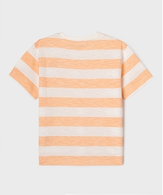 tee-shirt manches courtes a larges rayures garcon orange tee-shirtsG725601_3
