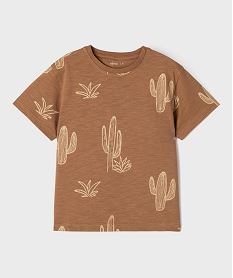 t-shirt imprime manches courtes garcon marron standard tee-shirtsG725801_4