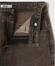 bermuda en jean delave coupe skater garcon marron standardG726301_2