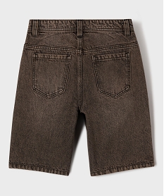 bermuda en jean delave coupe skater garcon marron standardG726301_3