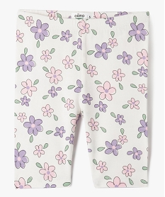 legging court imprime a taille elastiquee fille blanc standardG727401_4