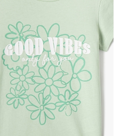 tee-shirt manches courtes avec motif girly fille vert standard tee-shirtsG729601_2