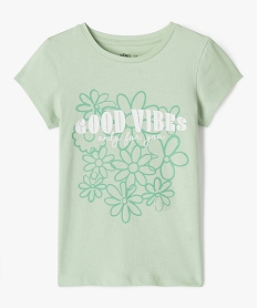 tee-shirt manches courtes avec motif girly fille vert standard tee-shirtsG729601_4