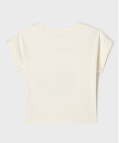 tee-shirt manches courtes oversize a motif brode fille blanc chine tee-shirtsG730001_3