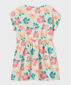 robe a manches courtes imprimee en coton fille vertG730501_3