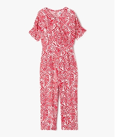 GEMO Combinaison pantalon fluide à motif fleuri fille Rouge