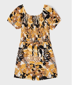 GEMO Combishort en viscose avec buste smocké fille Imprimé