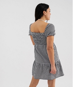 robe a manches courtes et buste smocke femme imprimeG733101_3