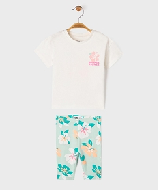 ensemble 2 pieces bebe fille tee-shirt et legging blancG733901_4