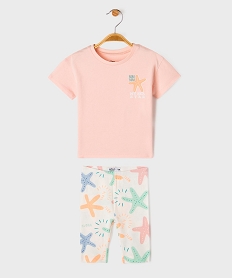 GEMO Ensemble 2 pièces bébé fille tee-shirt et legging rose standard