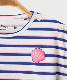 ensemble 2 pieces bebe fille tee-shirt et short blancG734201_2