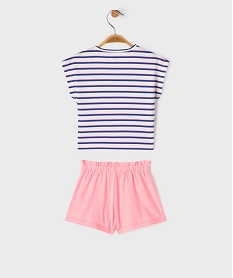 ensemble 2 pieces bebe fille tee-shirt et short blancG734201_4