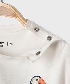 tee-shirt manches courtes avec motifs brodes bebe fille blanc chineG734301_2