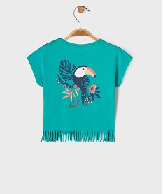 tee-shirt manches courtes loose a franges et motif devant et dos bebe fille bleu standardG734401_4