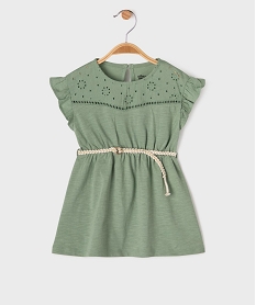 GEMO Robe sans manches avec ceinture tressée bébé fille kaki standard