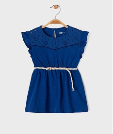GEMO Robe sans manches avec ceinture tressée bébé fille bleu standard