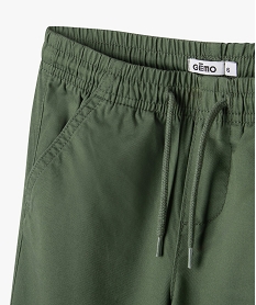 pantalon jogger en twill de coton taille elastique garcon kaki standard pantalonsG735101_2