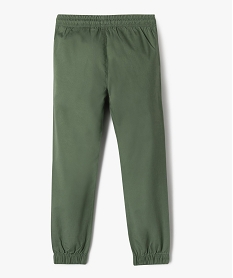 pantalon jogger en twill de coton taille elastique garcon kaki standard pantalonsG735101_3
