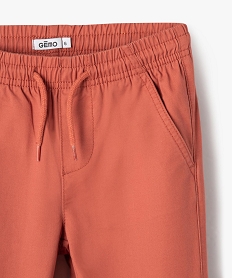 pantalon jogger en twill de coton taille elastique garcon rouge vif pantalonsG735201_2