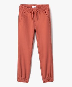 pantalon jogger en twill de coton taille elastique garcon rouge vif pantalonsG735201_4