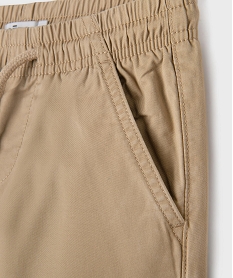 pantalon jogger en twill de coton taille elastique garcon beige pantalonsG735301_2