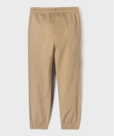 pantalon jogger en twill de coton taille elastique garcon beige pantalonsG735301_3