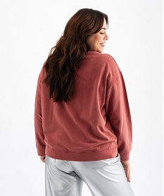 sweat brode coupe loose coloris unique femme grande taille rouge standard sweatsG736901_3