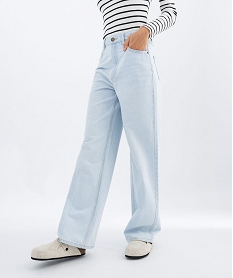 GEMO Jean wide leg taille haute femme blanc chine