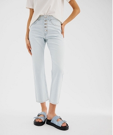 GEMO Jean 78ème coupe Straight taille haute femme blanc chine